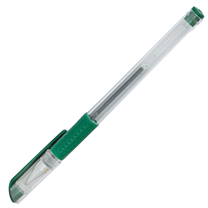 Ручка гелевая, 0,5 мм, резиновый упор, цвет зеленый(работаем с юр лицами и ИП) - фото 1 - id-p113247348