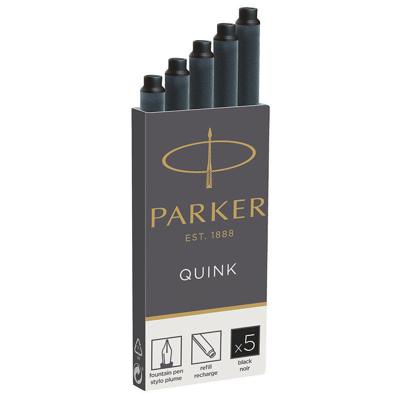 Картридж с чернилами QUINK для перьевой ручки, LONG, упаковка из 5 шт., арт. PARKER-S0116240, - фото 1 - id-p113247367