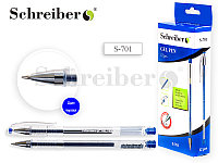 Ручка гелевая, в прозрачном корпусе, игольчатый пишущий узел 0,5, Schreiber, цвет синий(работаем с юр лицами и
