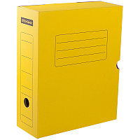 Короб архивный с клапаном, микрогофрокартон, 100мм, ассорти, арт. A-GBL100C_1775, цвет желтый(работаем с юр