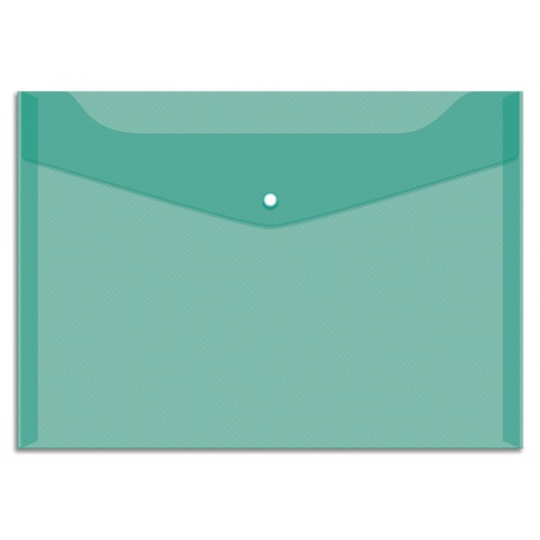 Папка-конверт на кнопке OfficeSpace  А4, 150мкм, цвет зеленый(работаем с юр лицами и ИП)