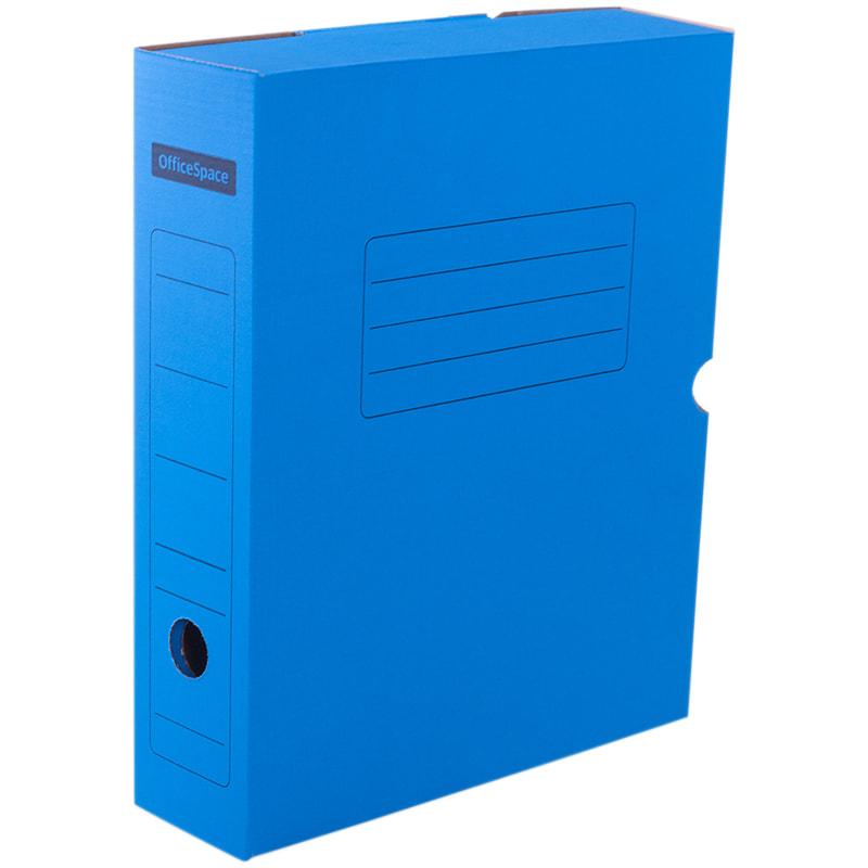 Короб архивный с клапаном, микрогофрокартон, 75мм, цвет синий(работаем с юр лицами и ИП) - фото 1 - id-p113247740