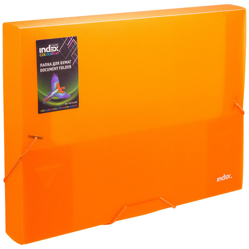 Папка на резинках COLOURPLAY Light, ф.A4, 0,6 мм, корешок 40мм, прозрачная, оранжевая, арт. - фото 1 - id-p113247856