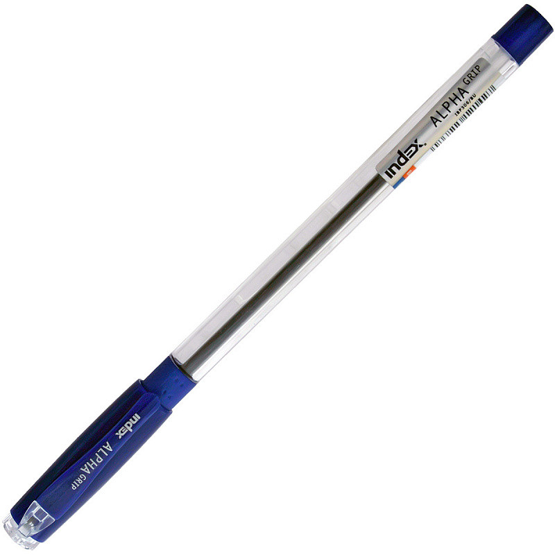 Ручка шариковая ALPHA GRIP, прозрач. корп., резин. накл., 0,7мм, масл. чернила, синяя, инд. пакет, арт. - фото 1 - id-p113247912
