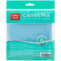 Салфетка из микрофибры для оптики и стекла OfficeClean, плотная микрофибра, 30*30см, синяя 275763(работаем с