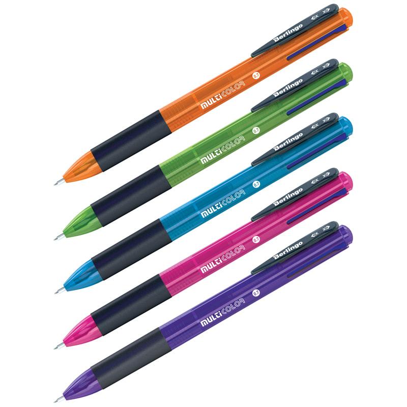 Ручка шариковая автоматическая Berlingo "Multicolor" 4 цв., 0,7мм, ассорти, арт. CBm_07180(работаем с юр - фото 1 - id-p113247925