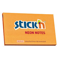 Блок самоклеящийся бумажный Stick`n ECO 21168 76x127мм 100лист. 70г/м2 неон оранжевый(работаем с юр лицами и