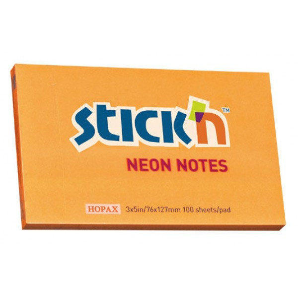 Блок самоклеящийся бумажный Stick`n ECO 21168 76x127мм 100лист. 70г/м2 неон оранжевый(работаем с юр лицами и - фото 1 - id-p113247998