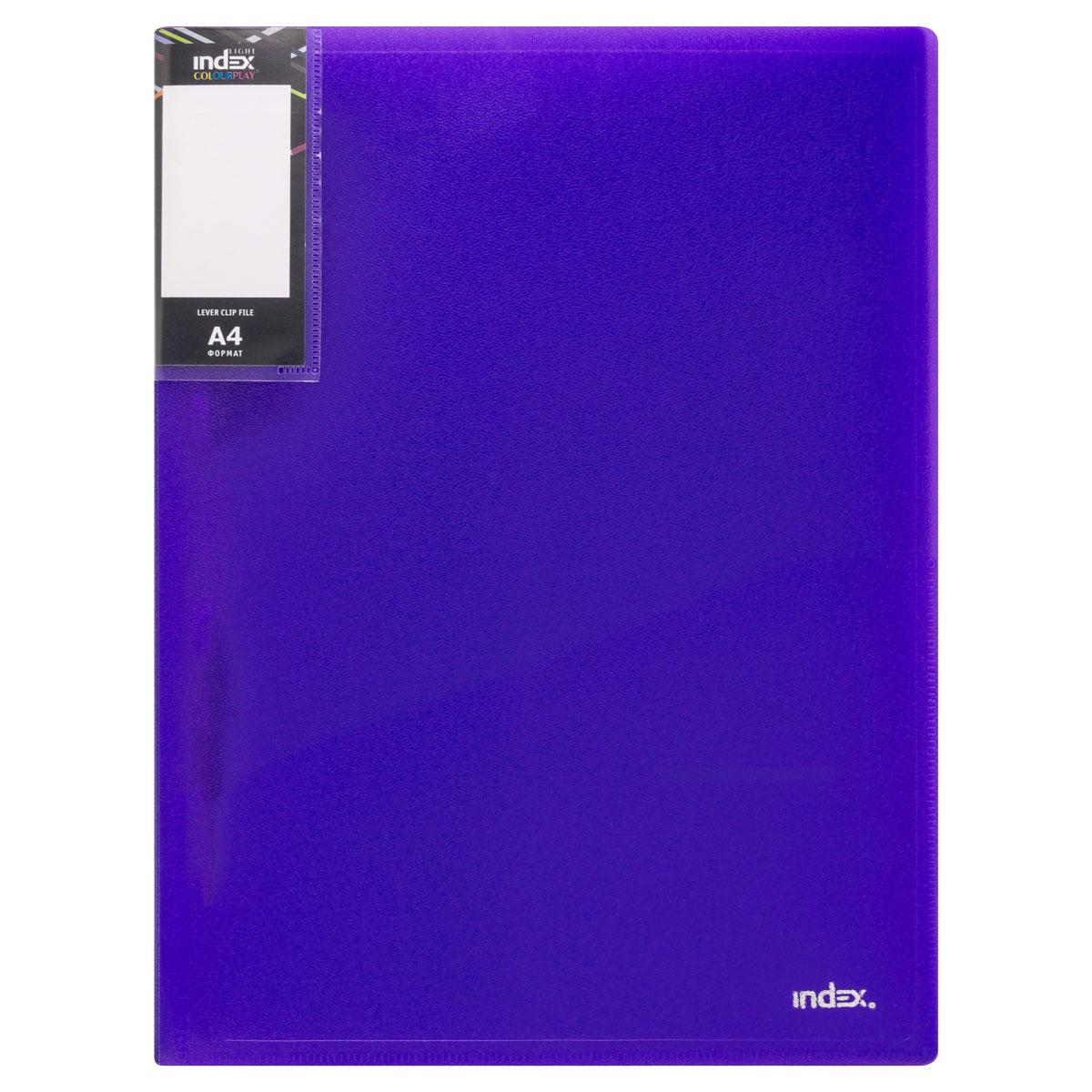 Папка с пружинным скоросшивателем и карманом COLOURPLAY Light, ф.A4, 0,6мм, прозрачная, фиолетовая,