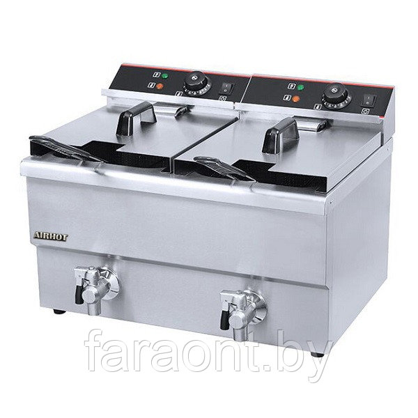 Фритюрница AIRHOT EF12+12T (с краном)