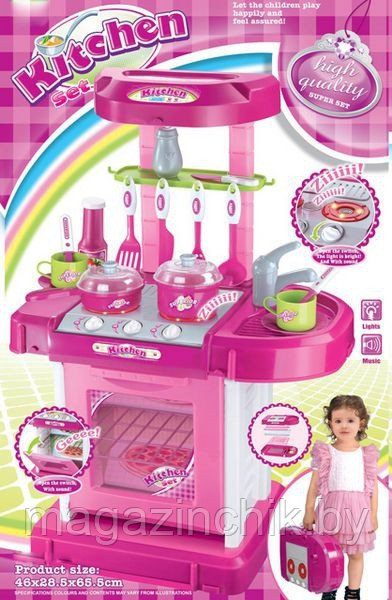 Кухня игровая Kitchen Set розовая арт. 008-56 со светом и звуком - фото 3 - id-p6599321