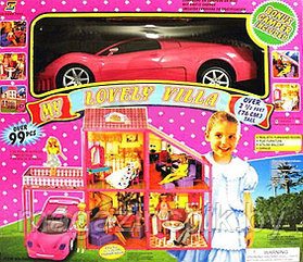 Игровой домик 6981 My Lovely Villa для кукол Барби, 4 комнаты и машинка