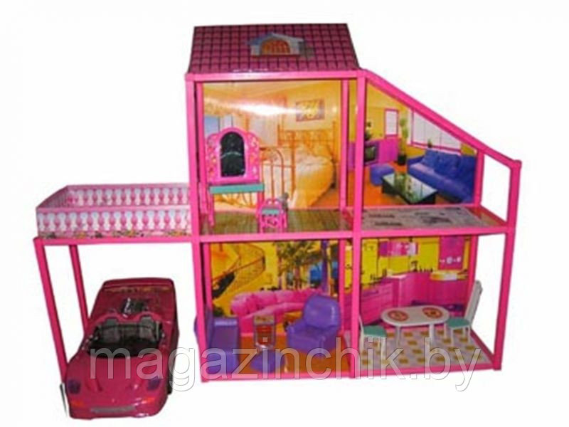 Игровой домик 6981 My Lovely Villa для кукол Барби, 4 комнаты и машинка - фото 2 - id-p6599335