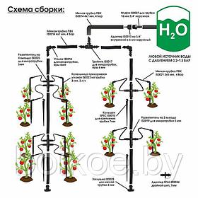 Капельный полив от емкости SPEC IS2000, комплект тепличный на 64 растения