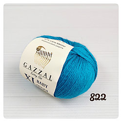 Пряжа Gazzal Baby Wool XL цвет 822XL морская волна