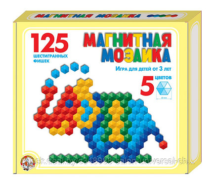 Мозаика магнитная шестигранная 125 фишек (Десятое Королевство), фото 2