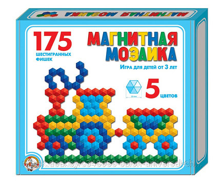 Мозаика магнитная шестигранная 175 фишек (Десятое Королевство), фото 2
