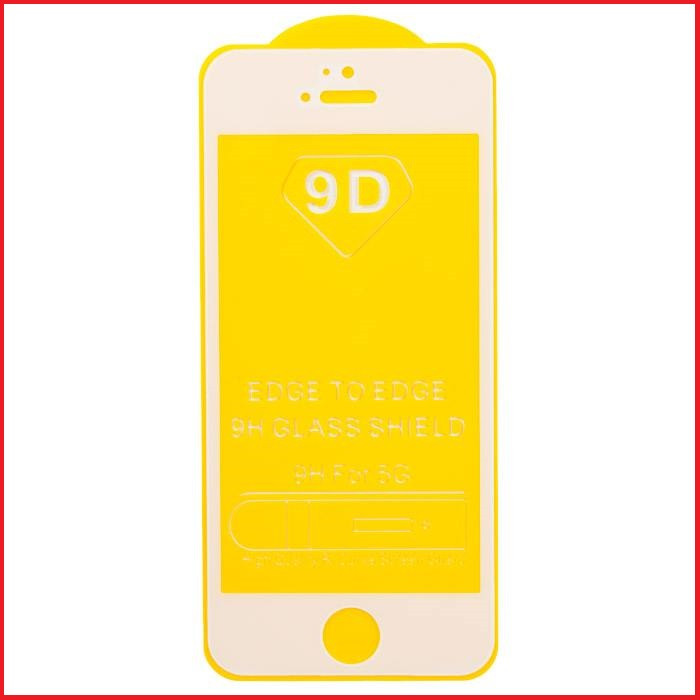 Защитное стекло 9d для Apple Iphone 5 / 5s / SE белый (полная проклейка) - фото 1 - id-p113318270