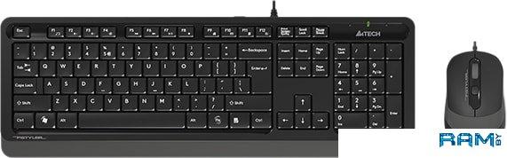 Клавиатура + мышь A4Tech Fstyler F1010 (черный/серый)