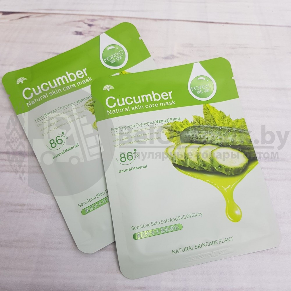 Тканевая маска для лица ROREC серии Natural Skin Care Mask Bioaqua, 30 гр ROREC Cucumber Natural Skin Care - фото 9 - id-p113333941