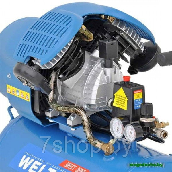 Воздушный компрессор WELT AR50VT (до 400 л/мин, 8 атм, 50 л, 220 В, 2.2 кВт) - фото 4 - id-p113333186