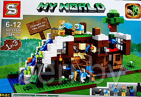 10624 Конструктор Bela My World "База на водопаде" 747 деталей, (аналог Lego Minecraft 21134)