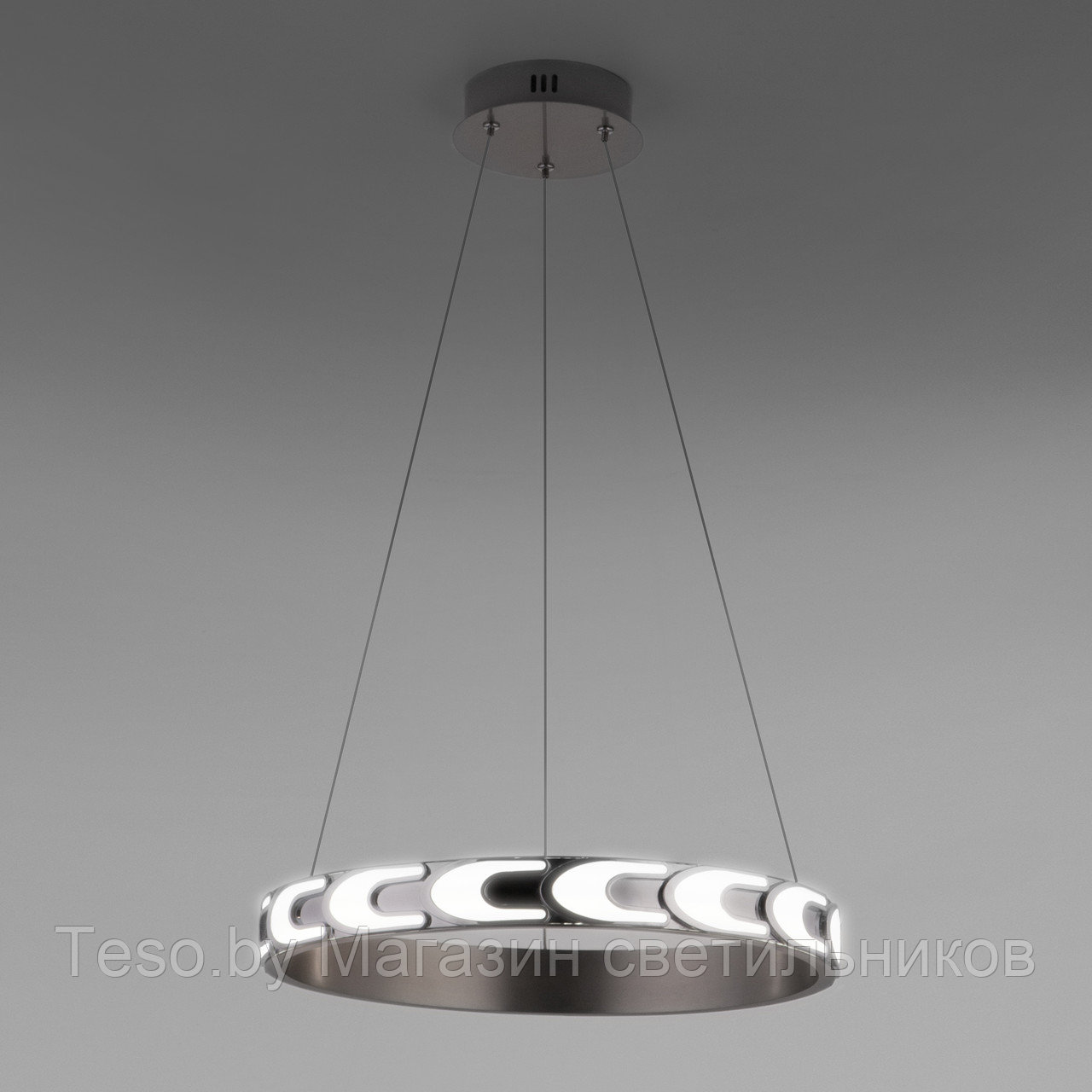 Подвесной светодиодный светильник с пультом управления 90163/1 сатин-никель, фото 1