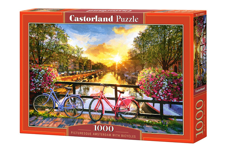 Живописный Амстердам с велосипедами. Пазл Castorland 1000 элементов