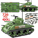 Конструктор Танк Шерман M4A1, 100081, 726 дет., аналог LEGO (Лего), фото 4