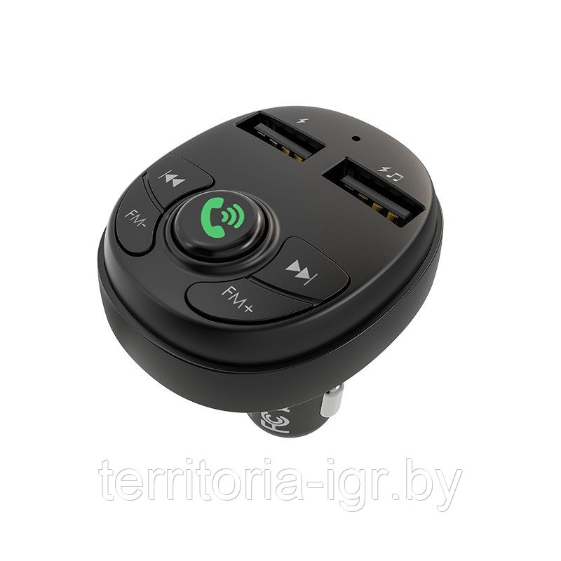 FM-трансмиттер Bluetooth BC26 черный Borofone - фото 2 - id-p113467886