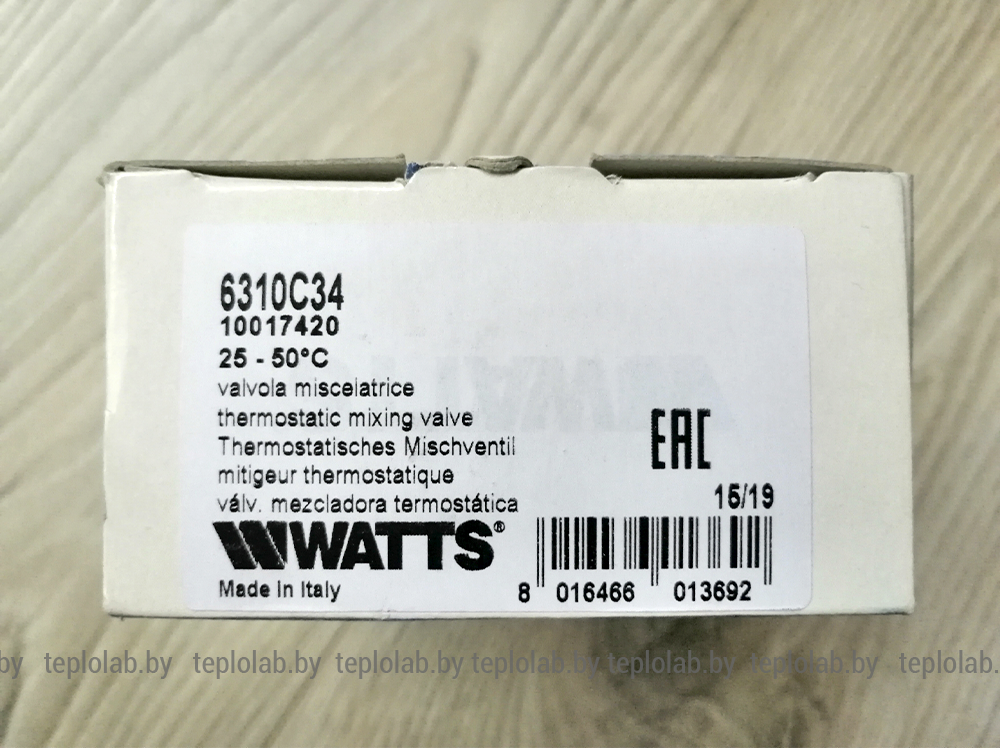 Watts Aquamix AM63C, 3/4", 25-50°С термостатический смесительный клапан - фото 10 - id-p113467276