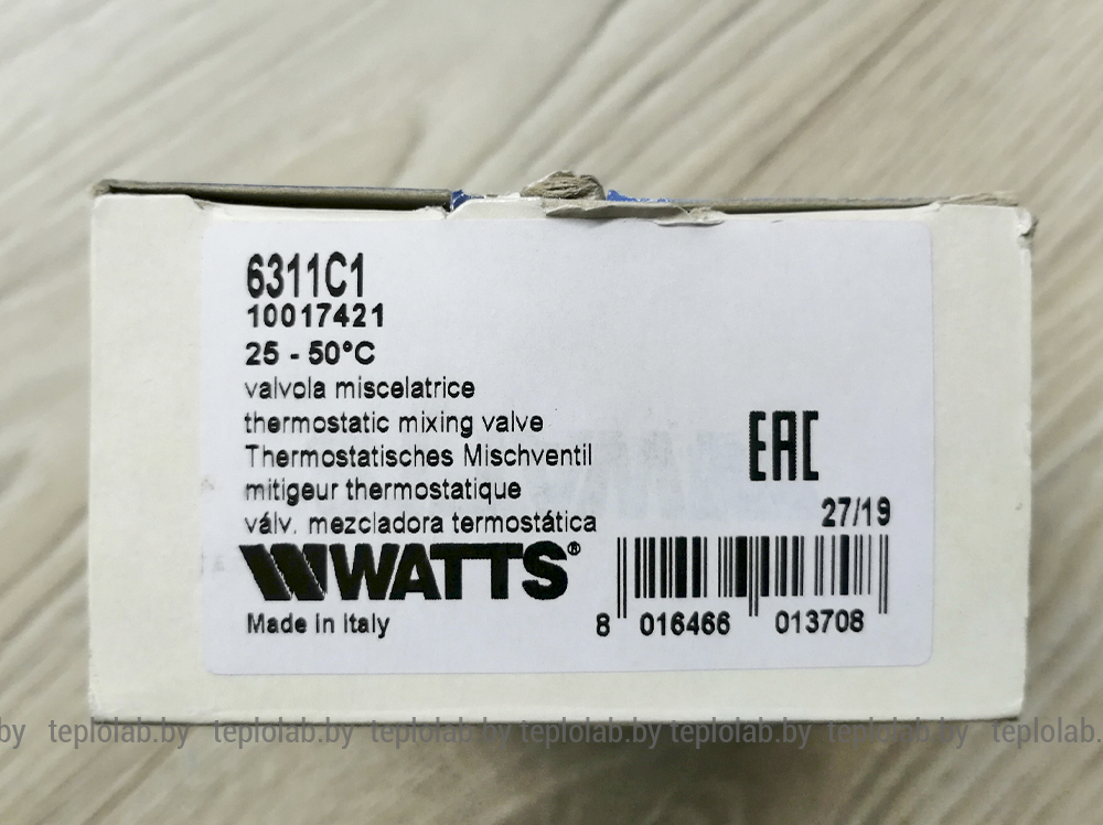 Watts Aquamix AM63C, 1", 25-50°С термостатический смесительный клапан - фото 10 - id-p113468581