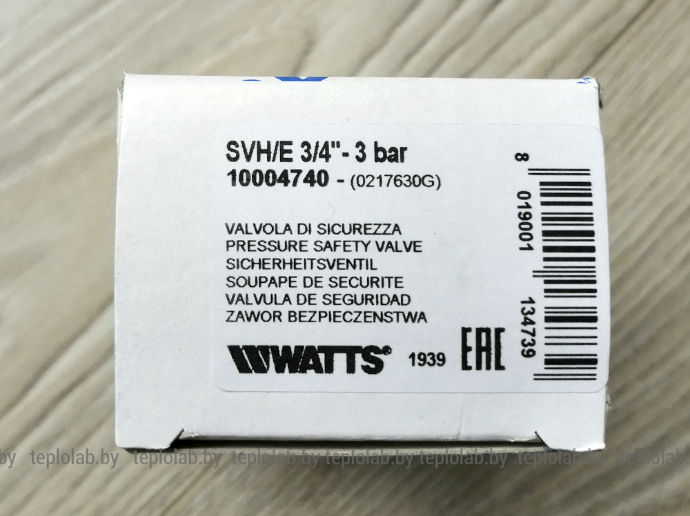 Watts SVH 3/4" x 1" 3 bar предохранительный клапан для систем отопления - фото 10 - id-p89614067