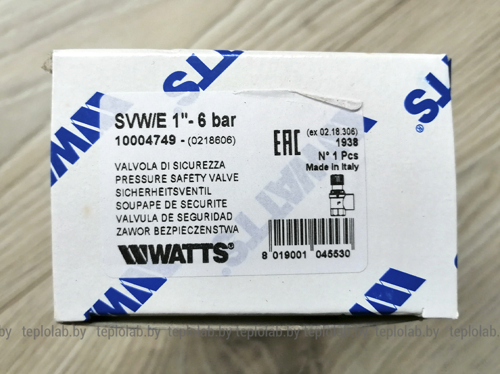 Watts SVW 1" x 1 1/4" 6 bar предохранительный клапан для систем водоснабжения - фото 8 - id-p89617531