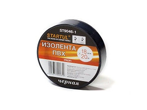 Изолента ПВХ 18ммх20м черная STARTUL PROFI (ST9046-1)