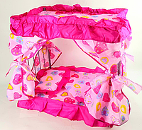 Кроватка-качалка для кукол MELOGO с балдахином, на колёсиках, арт.9350Е-1