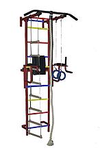 Шведская стенка "Крепыш плюс" пристенный с брусьями - 1 ПВХ бордовый