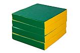 Мат № 11 (100 х 100 х 10) складной 4 сложения "КМС" зелёно/жёлтый, фото 3