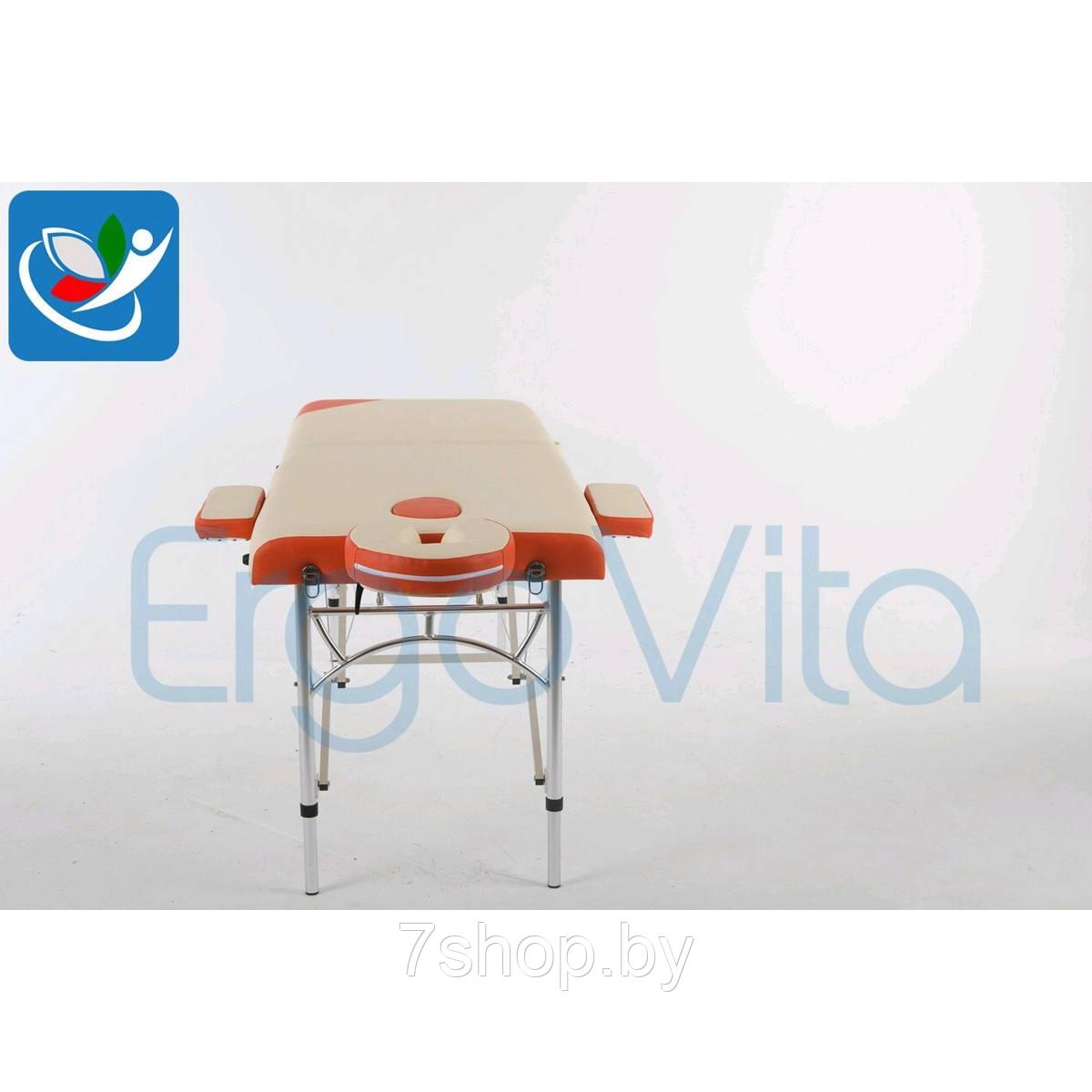Массажный стол Кремовый (осн)+оранжевый ErgoVita MASTER ALU - фото 3 - id-p88731426