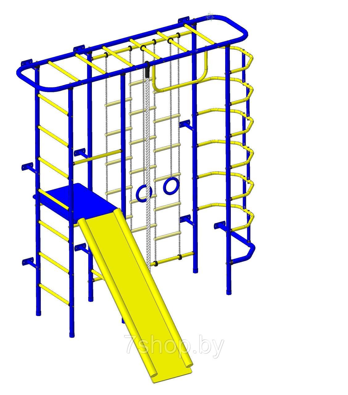 Шведская стенка "Пионер - С7ЛМ" сине/жёлтый
