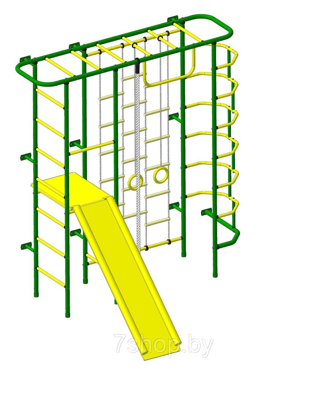 Шведская стенка "Пионер - С7ЛМ" зелёно/жёлтый