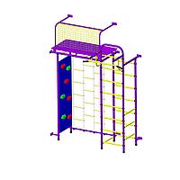 Детский спортивный комплекс "Пионер 10ЛМ" со скалодромом пурпурно/жёлтый
