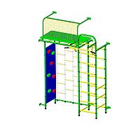 Детский спортивный комплекс "Пионер 10ЛМ" со скалодромом зелёно/жёлтый