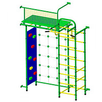 Детский спортивный комплекс "Пионер 10С" со скалодромом зелёно/жёлтый