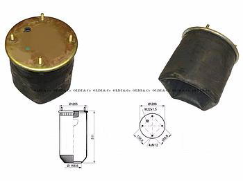 Пневморессора SAF/Trailor/МАЗ/ROR W01M587238 FIRESTONE