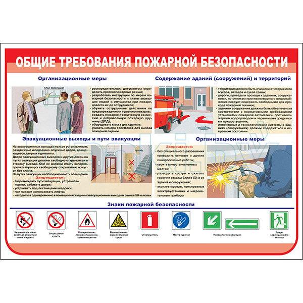 Плакат общие требования пожарной безопасности - фото 1 - id-p113414344