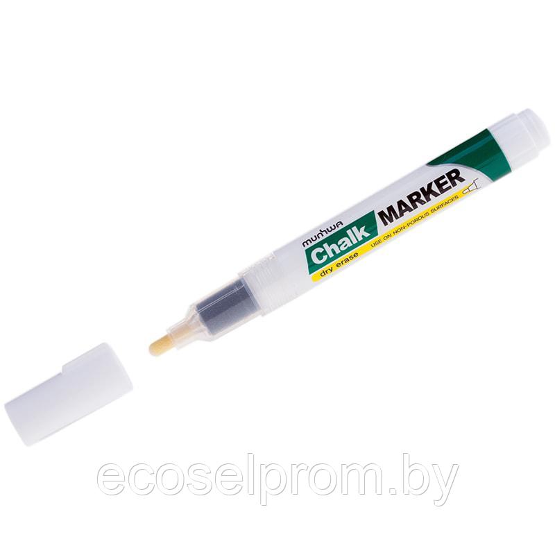 Маркер меловой MunHwa "Chalk Marker" белый, 3мм, спиртовая основа, пакет - фото 1 - id-p113562190