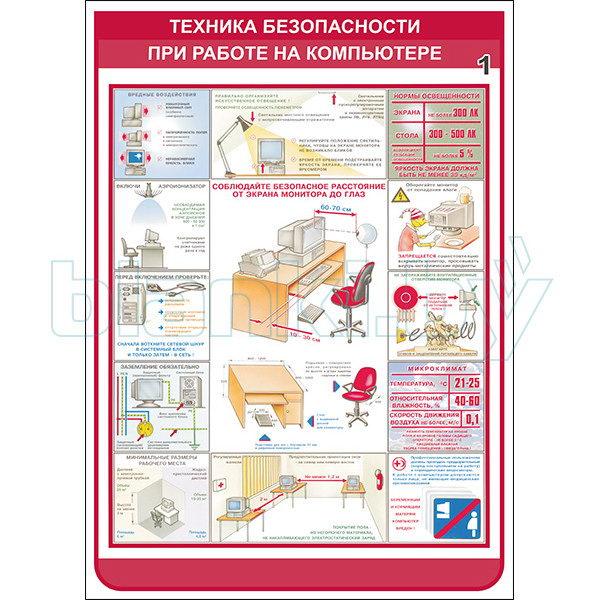 Плакат техника безопасности при работе на компьютере