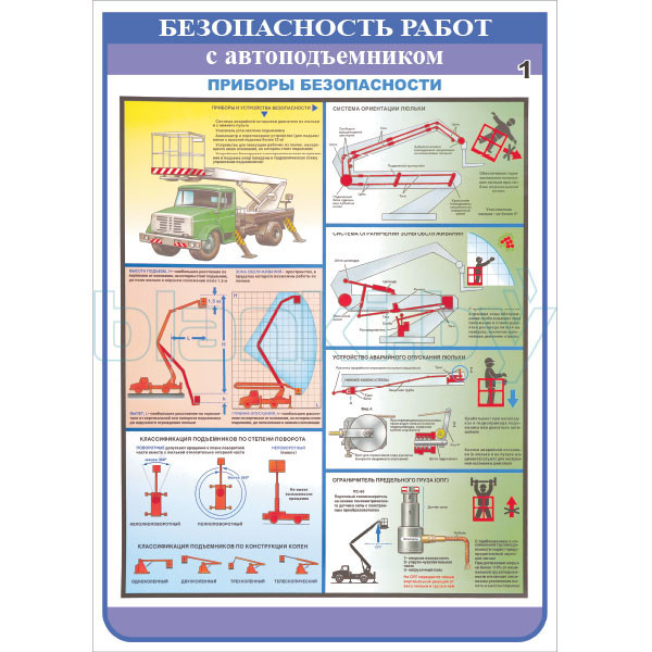 Плакат Безопасность работ с автоподъемником - фото 3 - id-p113414370