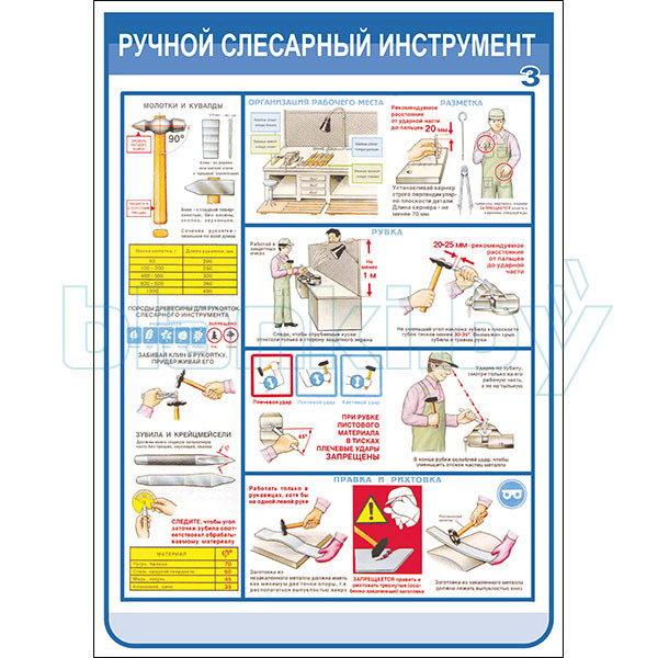 Плакат техника безопасности при использовании ручного слесарного инструмента